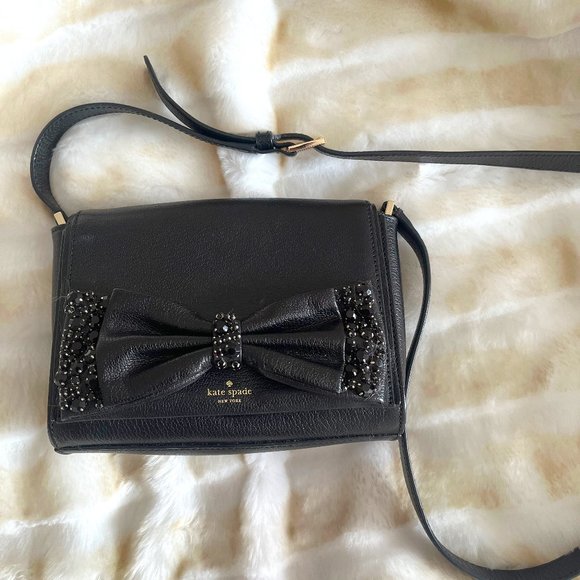 Kate Spade Embellished Black Leather Purse - Picture 1 of 1